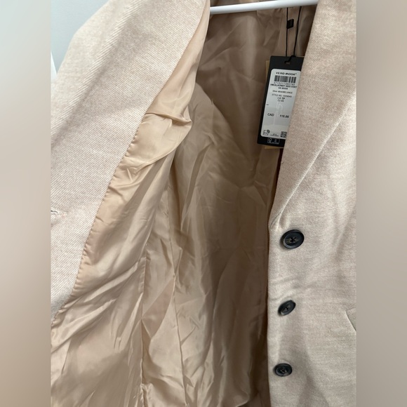 🆕 Vero Moda | Elegant Sand Women's Long Coat with Buttons and Pockets - Picture 4 of 12